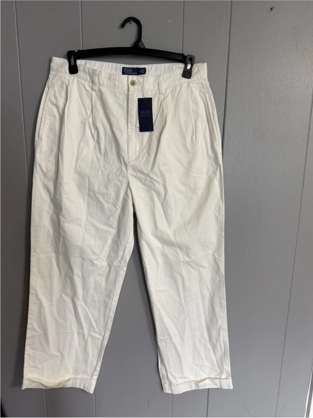 Polo by Ralph Lauren White Women's Pleated Cotton Pants